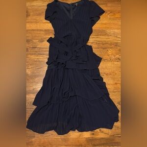 Lulu's Midnight Blue Asymmetrical Dress